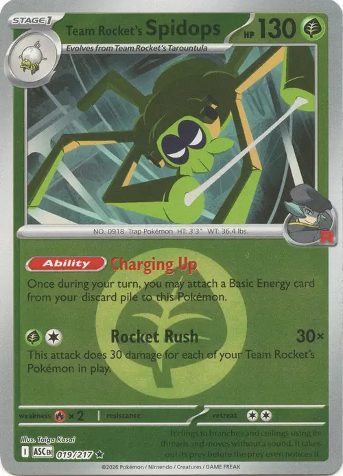 Team Rocket's Spidops (Energy Symbol Pattern) card art