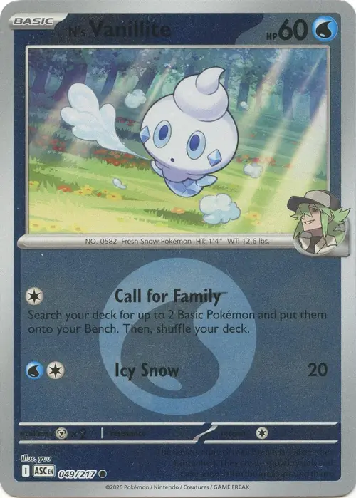 N's Vanillite (Energy Symbol Pattern) card art