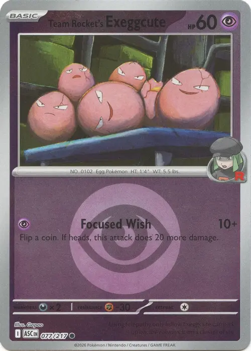 Team Rocket's Exeggcute (Energy Symbol Pattern) card art