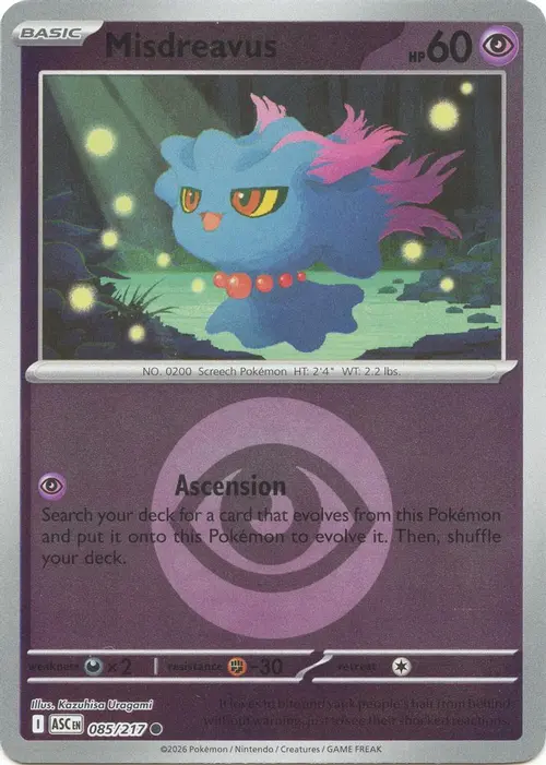 Misdreavus - 085/217 (Energy Symbol Pattern) card art
