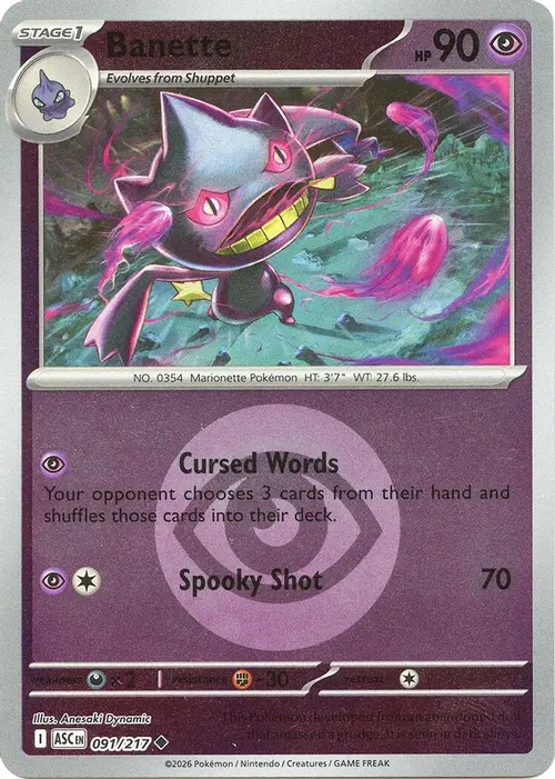 Banette - 091/217 (Energy Symbol Pattern) card art