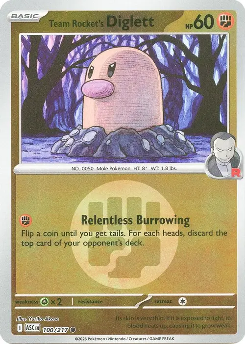 Team Rocket's Diglett (Energy Symbol Pattern) card art