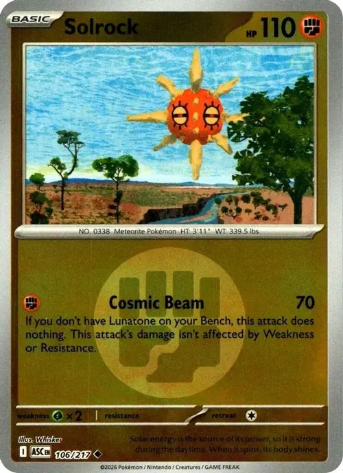 Solrock (Energy Symbol Pattern) card art