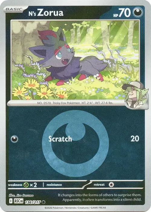 N's Zorua (Energy Symbol Pattern) card art