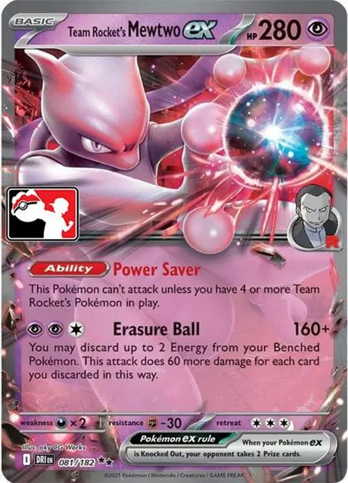 Team Rocket's Mewtwo ex - 081/182 card art