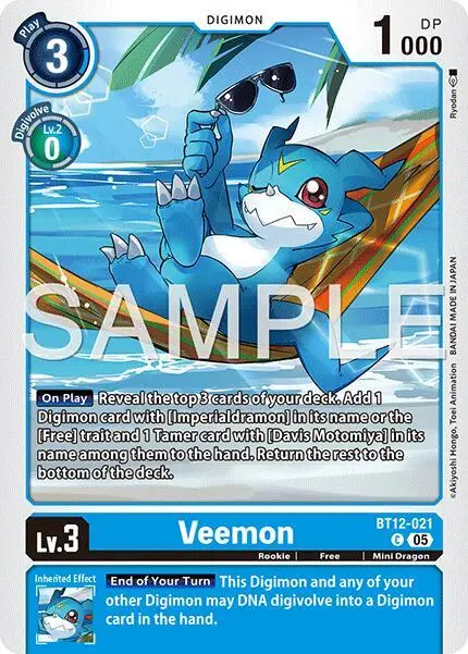 Veemon - BT12-021 (Reprint) card art