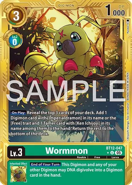 Wormmon - BT12-047 (Gold Border) card art