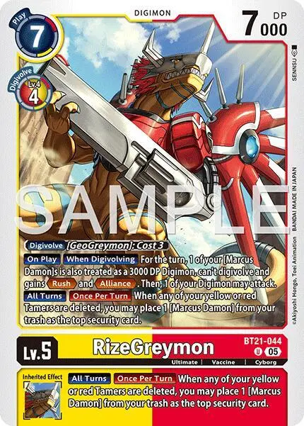 RizeGreymon - BT21-044 (Reprint) card art
