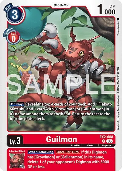 Guilmon - EX2-008 (Reprint) card art