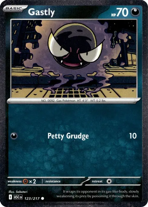 Gastly - 123/217 (Cosmos Holo) card art