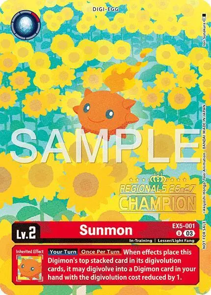 Sunmon (Regionals 26-27 Season 1 Champion) card art