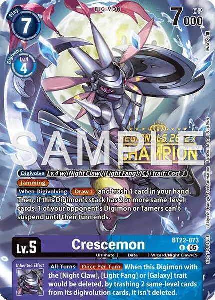 Crescemon (Regionals 26-27 Season 1 Champion) card art