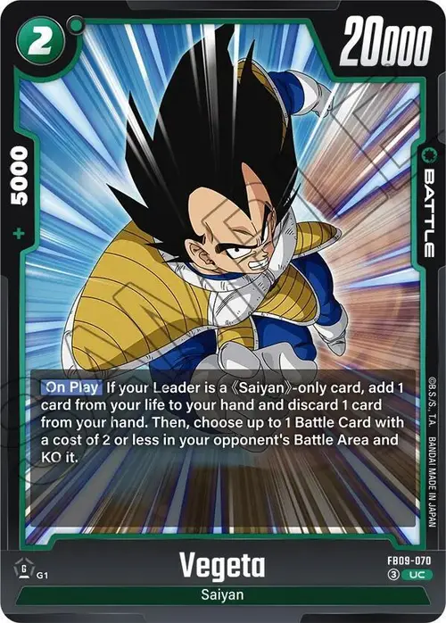 Vegeta card art