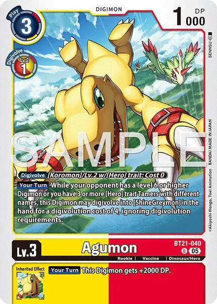 Agumon - BT21-040 (Reprint) card art