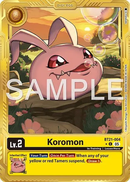 Koromon - BT21-004 (Gold Border) card art