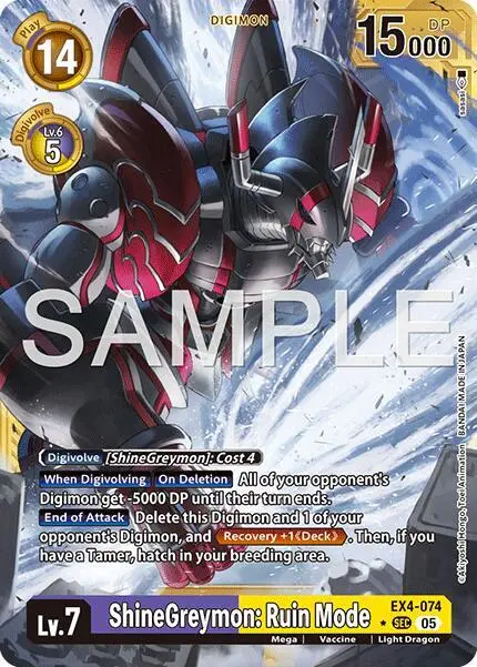 ShineGreymon: Ruin Mode (Gold Border) card art