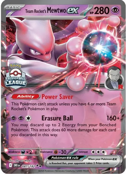 Team Rocket's Mewtwo ex card art