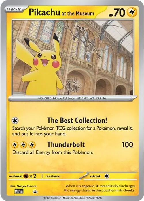 Pikachu at the Museum card art