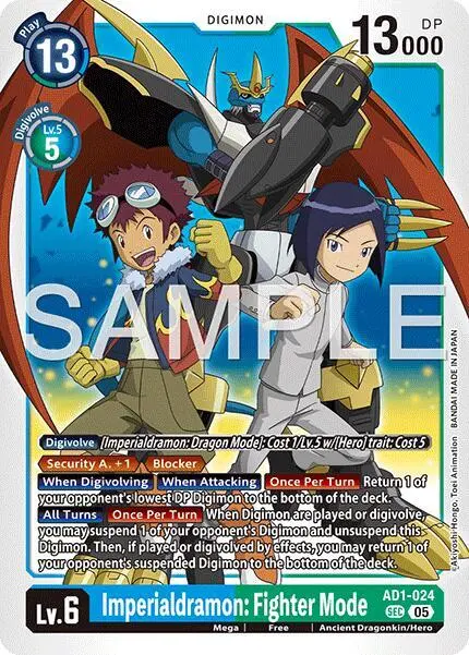Imperialdramon: Fighter Mode - AD1-024 card art