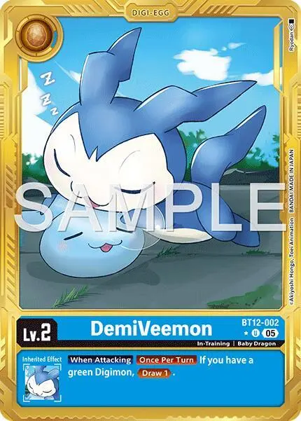 DemiVeemon - BT12-002 (Gold Border) card art