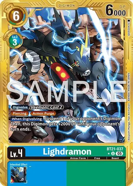 Lighdramon (Gold Border) card art