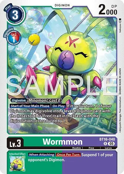 Wormmon - BT16-040 (Reprint) card art