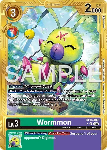 Wormmon - BT16-040 (Gold Border) card art