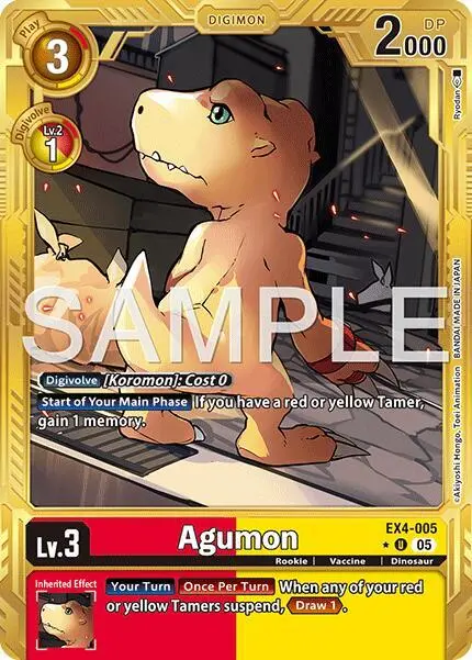 Agumon - EX4-005 (Gold Border) card art