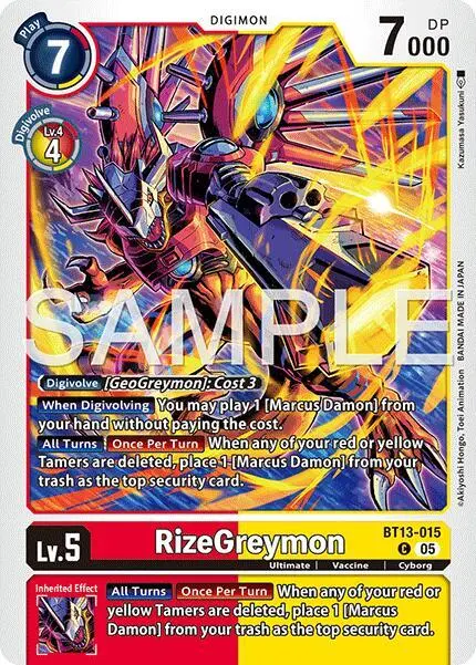 RizeGreymon - BT13-015 (Reprint) card art