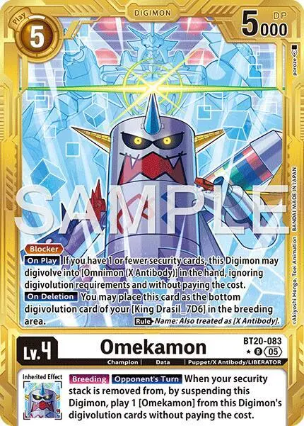Omekamon - BT20-083 (Gold Border) card art