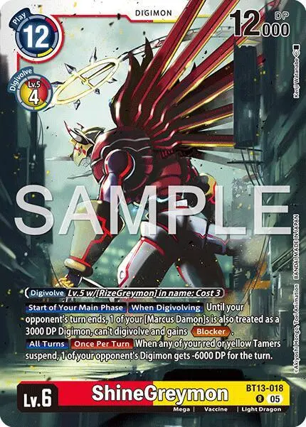 ShineGreymon - BT13-018 (Reprint) card art