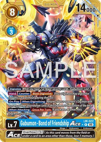Gabumon - Bond of Friendship ACE (Gold Border) card art