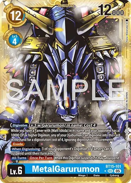 MetalGarurumon (Gold Border) card art