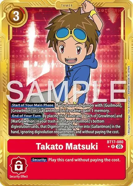 Takato Matsuki - BT17-080 (Gold Border) card art