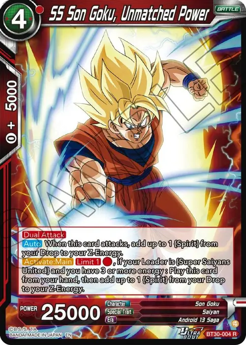 SS Son Goku, Unmatched Power card art