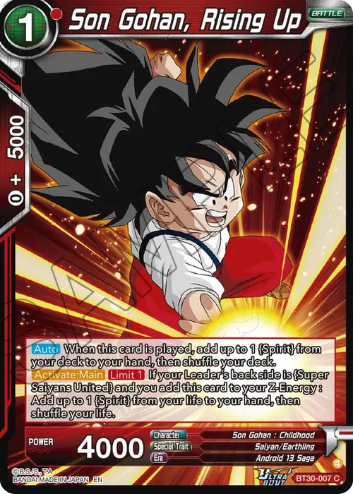 Son Gohan, Rising Up card art