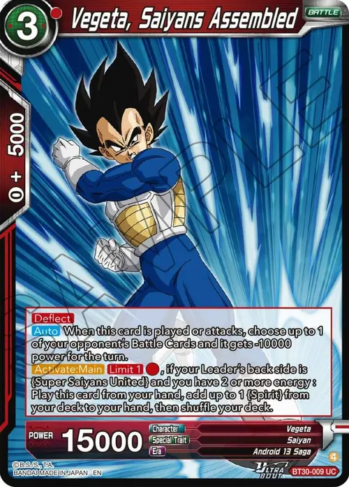 Vegeta, Saiyans Assembled card art