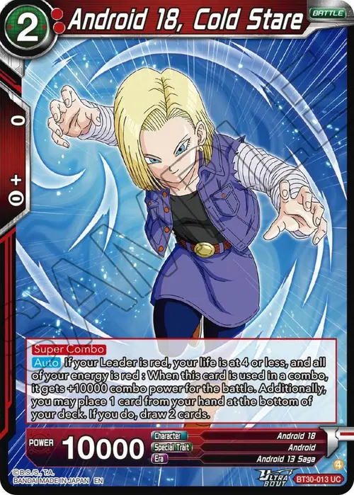 Android 18, Cold Stare card art