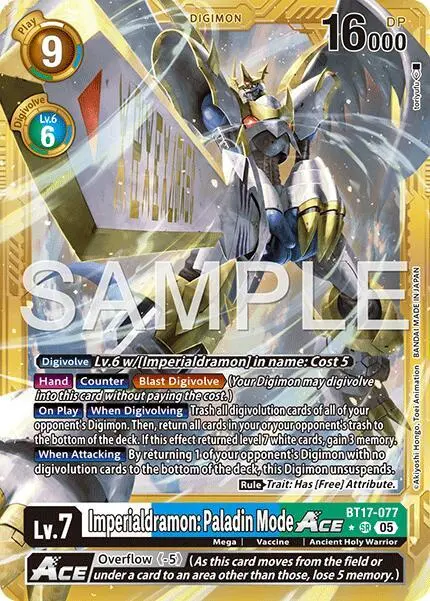 Imperialdramon: Paladin Mode ACE (Gold Border) card art
