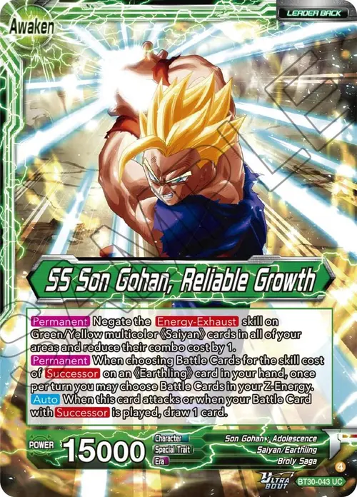 Son Gohan // SS Son Gohan, Reliable Growth card art