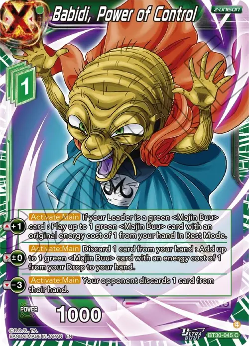 Babidi, Power of Control card art