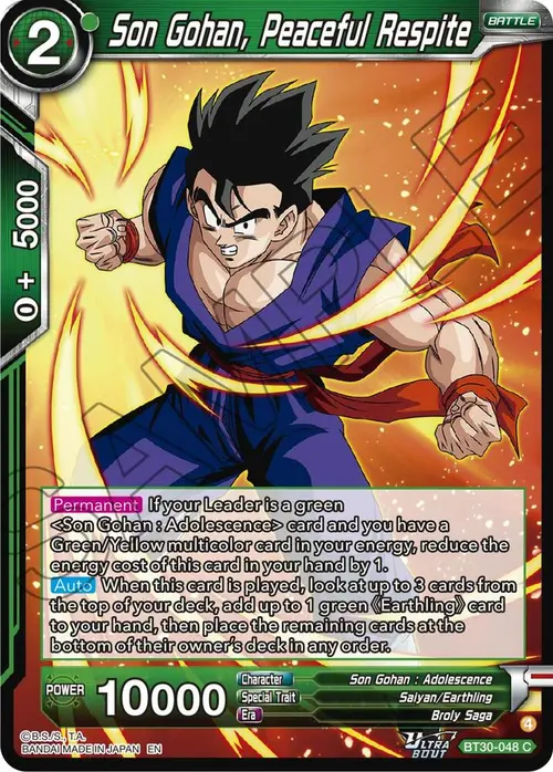 Son Gohan, Peaceful Respite card art