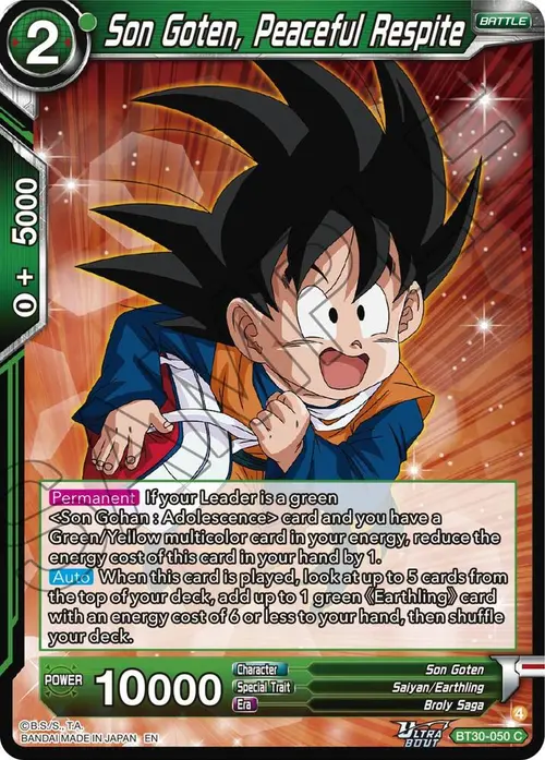 Son Goten, Peaceful Respite card art
