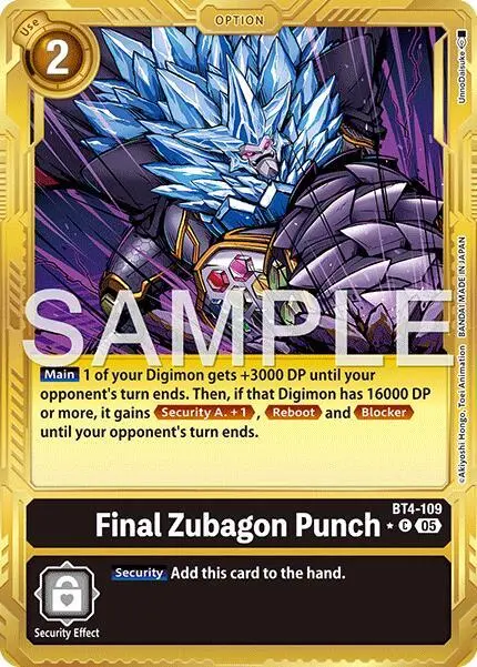 Final Zubagon Punch (Gold Border) card art