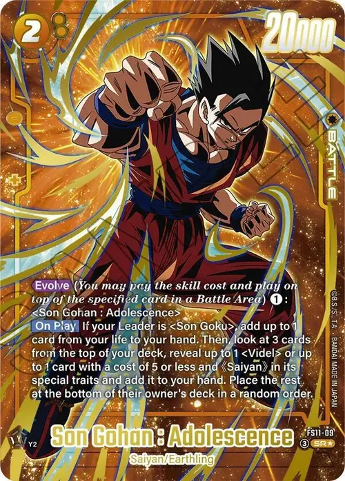Son Gohan : Adolescence (Gold) card art