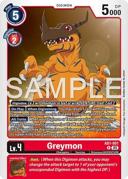 Greymon - AD1-001 card art