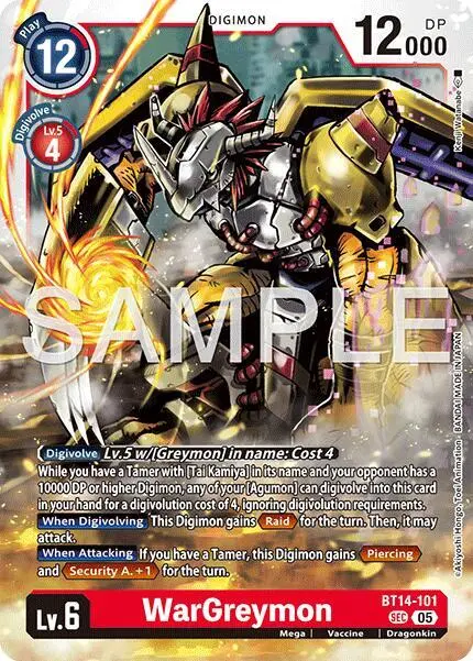 WarGreymon - BT14-101 (Reprint) card art