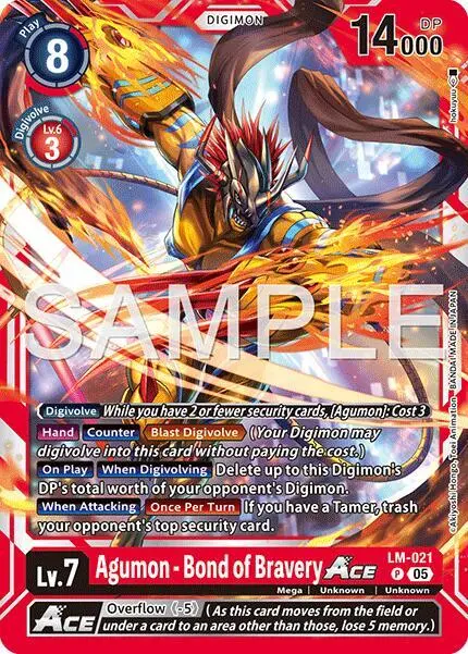 Agumon - Bond of Bravery ACE (Reprint) card art