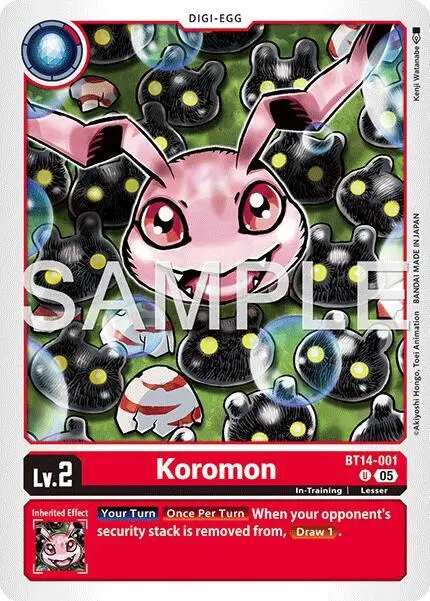 Koromon - BT14-001 (Reprint) card art