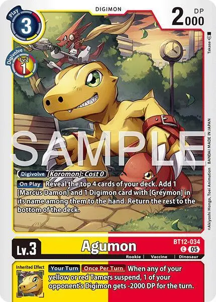 Agumon - BT12-034 (Reprint) card art